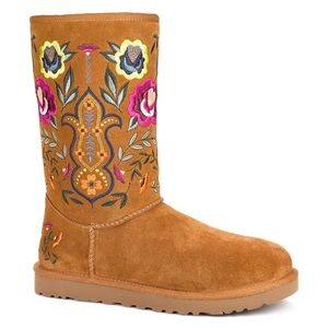 Limited Edition Juliette UGG Embroidered Boots in Multi-Colored Floral Print